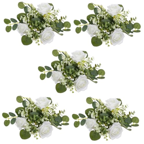 IMIKEYA 5St Kerzengirlande Kerzenkranz Serviettenringe aus Eukalyptus Kerzenhalter Tischdeko Veranstaltungsdekoration Kerzenständer-Blumenkranz Hochzeitskerzenringe Kränze Seidentuch Weiß IMIKEYA 5St Kerzengirlande Kerzenkranz Serviettenringe aus Eukalyptus Kerzenhalter Tischdeko Veranstaltungsdekoration Kerzenständer-Blumenkranz Hochzeitskerzenringe Kränze Seidentuch Weiß von IMIKEYA
