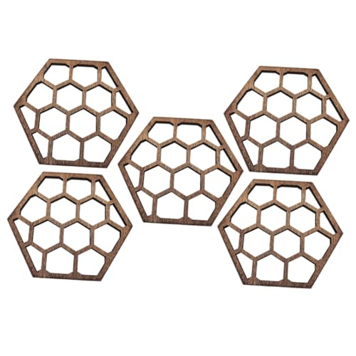 IMIKEYA 5stücke Holz Tassenkissen Geschirrkissen Becher Untersetzer Küchendekoration Tassenmatte Isolierung Pad Für Hause Liefert von IMIKEYA