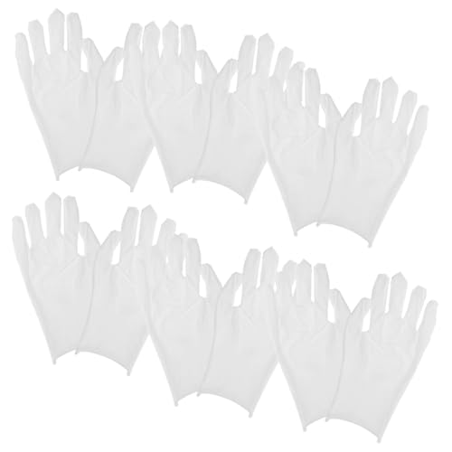IMIKEYA 6 Paare Baumwollhandschuhe Herren Weiß Arbeitshandschuhe Schmuck Münzinspektion Schutz Handschutz Atmungsaktiv Xl für Alltag und Feine Arbeiten von IMIKEYA