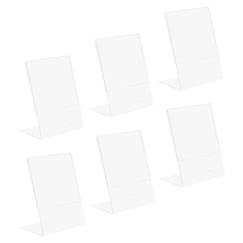 IMIKEYA 6 Stück Teiliges Halter Tischaufsteller Din Hochformat Transparent Stabiler Desktop Sign Holder für Restaurant Bar Büro Werbung und Speisekarten Anzeige von IMIKEYA