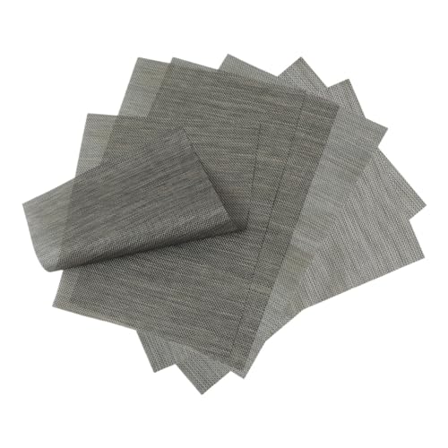IMIKEYA 6St Tischset Tischläufer Nicht Nicht-Duschmatte Maschine tischunterlage Restaurant-Abendessen-Matte wiederverwendbares Platzdeckchen Esstisch Fotohintergrund PVC Black von IMIKEYA