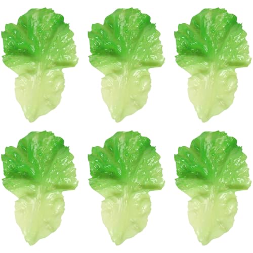 IMIKEYA 6st Künstlicher Salat Gefälschtes Gemüse Pflanzliche Requisiten Künstlicher Kohl Künstliches Gemüse Gefälschte Essensrequisiten Falsches Salatblatt Grüne Blätter PVC Lebensmittel von IMIKEYA
