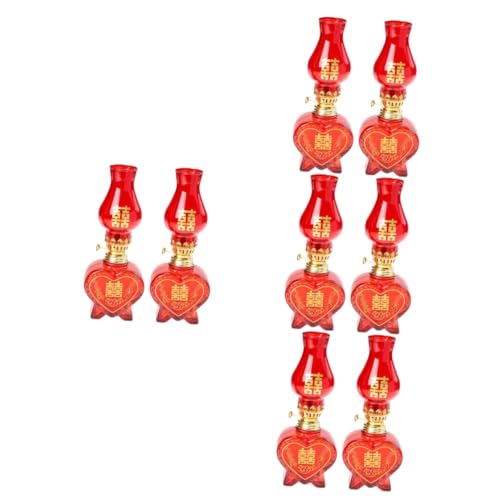 IMIKEYA 8 STK Kerosinlampe Öl Wohnakzente Dekor Vintage-dekor Petroleumlampe Für Die Hochzeit Lampe Im Chinesischen Stil Haushalt Chinesische Lampe Baumwollseil Rot von IMIKEYA