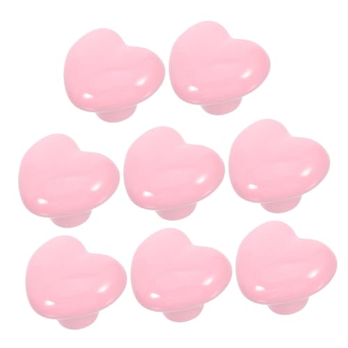 IMIKEYA 8 Stück Teiliges Herzförmige Keramik Schrankgriffe für Kinderzimmer Schubladenknöpfe mit Montageschrauben Robust und Einfach zu Montieren für Kommode Kleiderschrank Türen von IMIKEYA
