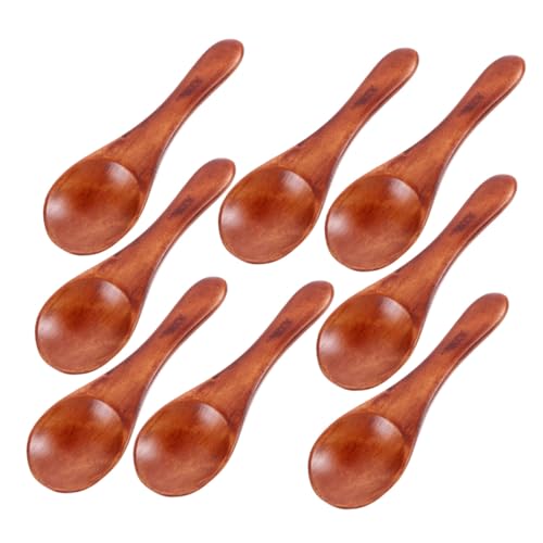 IMIKEYA 8 Stück Teiliges Kleine Holzlöffel Mini Gewürzlöffel aus Massivem Holz für Gewürze Zucker Desserts Eis und Küchengebrauch Kompakte Holz Teelöffel für Präzises Portionieren und von IMIKEYA