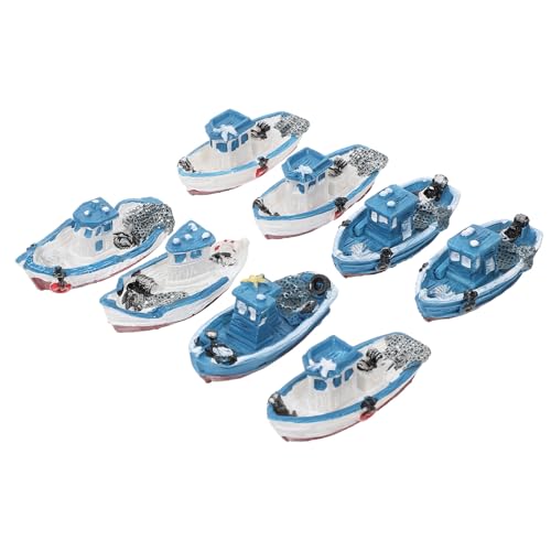 IMIKEYA 8st Simulation Yacht Segelboot Miniatur Mini-Boot-Figur Mini-Boot-Spielzeug Nautisches Segelboot Mini-strandfiguren Am Meer Klein Pool-Party Geburtstagskuchen Aquarium Harz von IMIKEYA