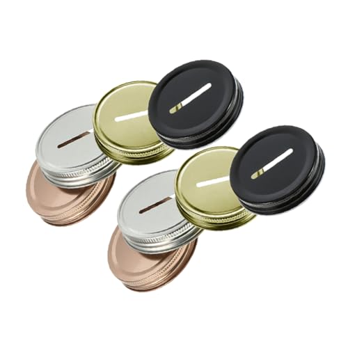 IMIKEYA 8stücke Pack Metalldeckel Für Einmachgläser Mit Schlitz Deckel Für Spardosen Aus Weißblech Ersatz Für Glasdeckel Praktische Aufbewahrungsdeckel Mit Münzöffnung von IMIKEYA
