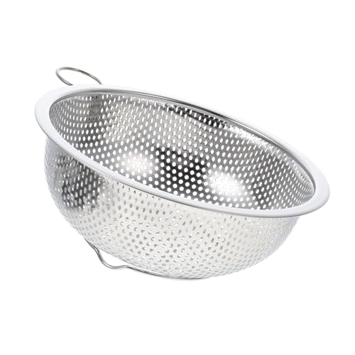 IMIKEYA Ablaufbecken Aus Edelstahl Fruchtsieb Über Dem Spülbeckensieb Gemüsewaschschüssel Korb Zum Waschen Von Reis -gemüse-sieb Mikroporöses Sieb Siebschale Dampfer Obst Rostfreier Stahl von IMIKEYA