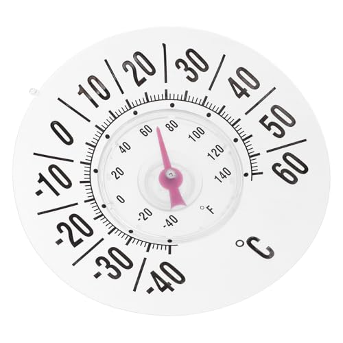 IMIKEYA Analoger Fensterthermometer mit Großem Saugnapf Präzise Temperaturanzeige für Innen und Außen Einsetzbar für Babyzimmer Gewächshaus Einfach zu Befestigen Breiter Messbereich von IMIKEYA
