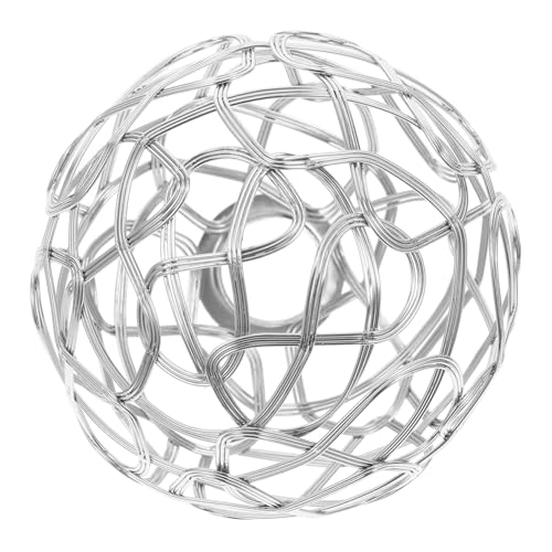 IMIKEYA Antiker Metall Lampenschirm für Deckenlampen Vintage Design mit Durchbrochener Struktur Dekorativer Lichtabdeckung für Hotel und Bar Kugel Silberfarben zu Installieren von IMIKEYA