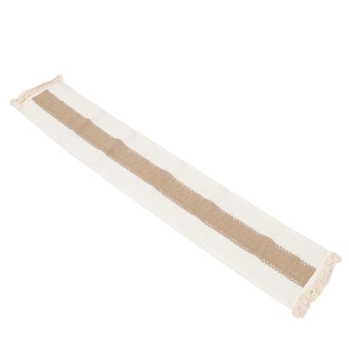 IMIKEYA Baumwoll leinen Tischband mit Quasten Zweifarbig Dekoratives Tischband für Esstisch und Buffet Einfache Tischdecke für Hochzeit Party und Alltag von IMIKEYA
