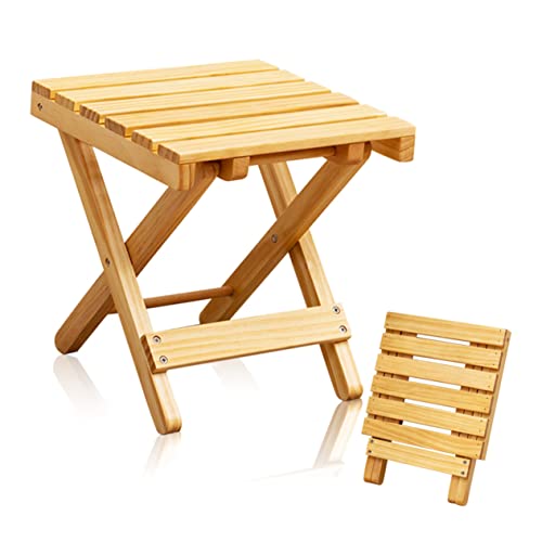 IMIKEYA Kurzer Tisch Aus Holz Kleiner Stand Klappbarer Strandtisch Klappbarer Beistelltisch Kleine Bank Quadratischer Beistelltisch Draussen Halter Kind Tisch Im Freien Hölzern Faltbar von IMIKEYA