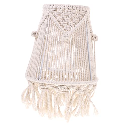 IMIKEYA Boho Lampenschirm aus Baumwollseil Handgewebter Tischlampenschirm Kleine Schreibtischlampe Abdeckung Rustikaler Stil Lichtstreuend Augenschutz Dekorativ für Schlafzimmer von IMIKEYA