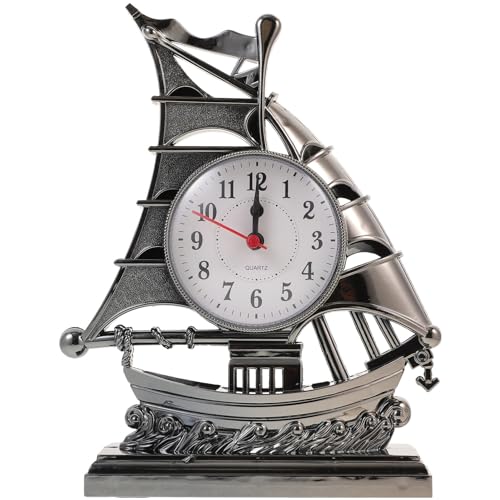 IMIKEYA Retro Segelboot Tischuhr Nautische Designuhr Für Schlafzimmer Wohnzimmer Stilvolle Dekoration Batteriebetriebene Digitale Uhr Mit Präziser Zeitanzeige Und Lautlosem Betrieb Für von IMIKEYA
