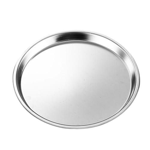IMIKEYA Edelstahl Teller 18 cm Rund Geschirr Leichte Unzerbrechliche Platten für Camping, Abendessen, Servieren, Küche und Party von IMIKEYA