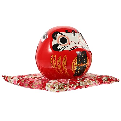 IMIKEYA Schreibtisch Daruma-Puppe Rot Japanische Glücksfigur Daruma-Wackelfigur Aus Keramik Kleines Zen-Ornament Für Büro Zuhause Auto Restaurant Tischdekoration M Japanische Wohnkultur von IMIKEYA