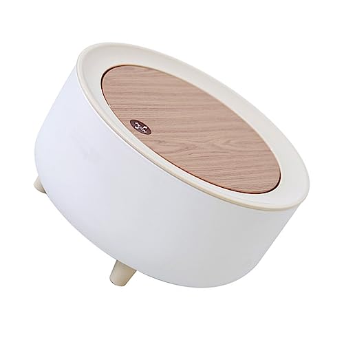 IMIKEYA Schmaler Papierkorb Mit Druckdeckel – Mini-mülleimer Für Schreibtisch Büro Zuhause Schlafzimmer – Weiß von IMIKEYA