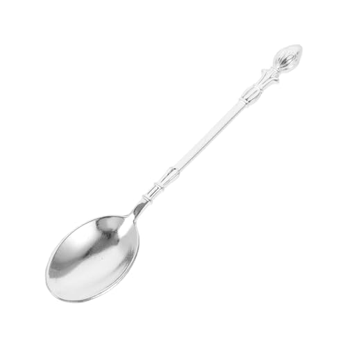 IMIKEYA Dessertlöffel Creme Mini Kleiner Eisteelöffel Kuchenlöffel Rührlöffel Gold Servierlöffel Honiglöffel Mokkalöffel Küchenlöffel Süßer Löffel Legierung Silber von IMIKEYA