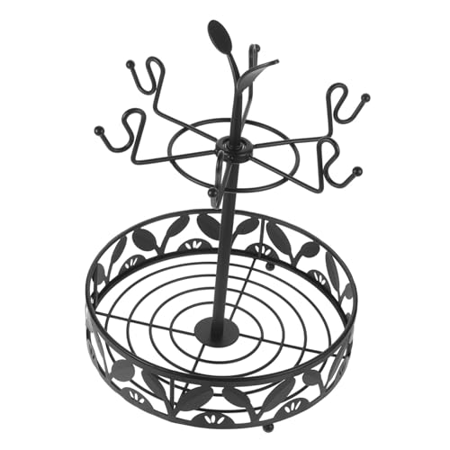 IMIKEYA Drehbarer Becherhalter mit Stauraumkorb Tassenständer für Kaffee und Tee Platzsparendes Küchenregal Multifunktionaler Organizer für Theke und Haushaltsutensilien von IMIKEYA