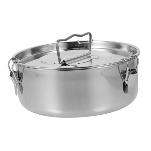 IMIKEYA Edelstahl Flanform mit Deckel Multifunktionaler Flan Dampfgarer mit Gleichmäßiger Wärmeverteilung Schnellem Garen und Antihaftbeschichteter Oberfläche für Vielseitiges Kochen und von IMIKEYA