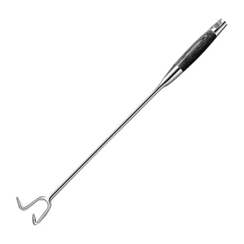 IMIKEYA Edelstahl Fleischhaken mit Holzgriff Stabiler Langlebiger Food Flipper Hook für Metzgerei Grillen Aufhängen von Schwein Huhn Truthahn und Räuchern von IMIKEYA