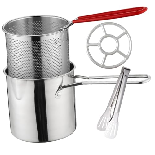 IMIKEYA Edelstahl Frittierkorb mit Topf Kleiner Frittiertopf mit Feinmaschigem Sieb Langlebiger Pommes Frites Korb Vielseitiger Mini Frittierbehälter für Gemüse Fisch Hähnchen Bequemes IMIKEYA Edelstahl Frittierkorb mit Topf Kleiner Frittiertopf mit Feinmaschigem Sieb Langlebiger Pommes Frites Korb Vielseitiger Mini Frittierbehälter für Gemüse Fisch Hähnchen Bequemes von IMIKEYA