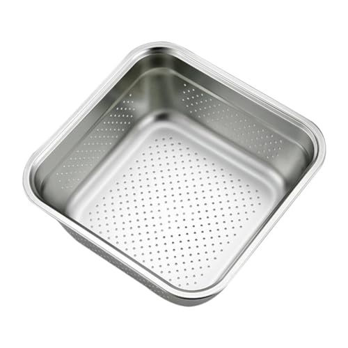 IMIKEYA Edelstahl-Küchensieb Sieb Quadratisches Becken Reis Obst Gemüse Waschschüssel Küchenwaschkorb Für Bar Heimküche 21 Cm von IMIKEYA