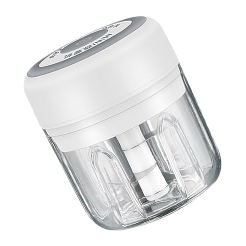 IMIKEYA Elektrischer Knoblauchzerkleinerer Kabellos mit Wiederaufladbarem Akku Praktische Küchenmaschine für Knoblauch Gemüse und Gewürze Weiß von IMIKEYA