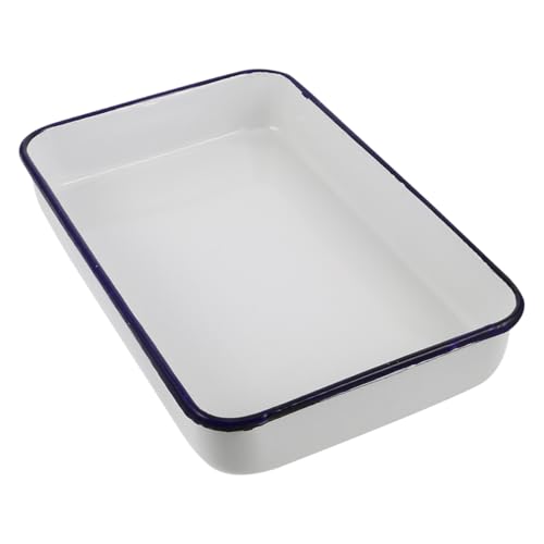 IMIKEYA Emaille Backform Rechteckige und Auflaufform mit Oberfläche Vielseitig Einsetzbar für Backen Servieren und Dekorieren der Küche von IMIKEYA