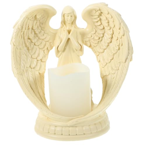 IMIKEYA Engel Kerzenhalter Weihnachten Elektronische Kerzenhalter Engel Figur Teelicht für Wohnzimmer Feiertag Party von IMIKEYA