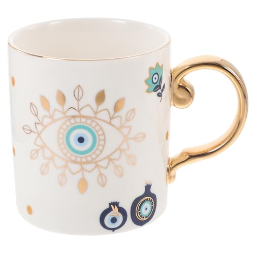 IMIKEYA Keramik Kaffeetasse Nazar Auge: 330ml Trinkbecher Böser Blick - Frühstücktasse Porzellan Kaffee Becher - türkische Espressotasse Kaffeetasse für Zuhause Büro Tisch von IMIKEYA
