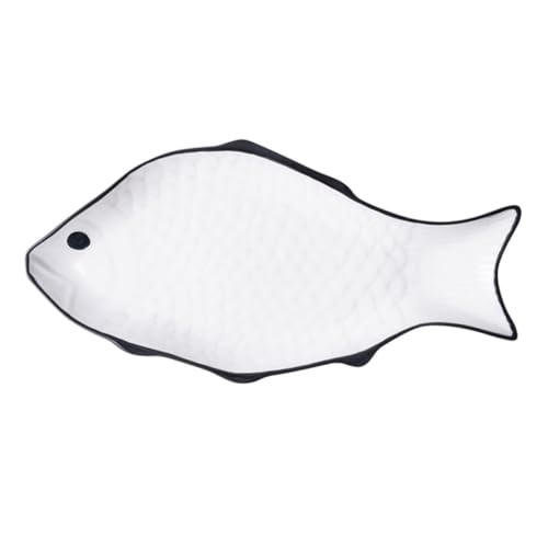 IMIKEYA Fischförmiger Teller Großer Keramik-dampfteller Zum Servieren Von Speisen Platzsparend und Langlebig von IMIKEYA