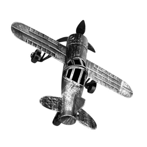 IMIKEYA Flugzeugmodell Ornament Vintage-segelflugzeugmodell Hängendes Doppeldecker-Ornament Propellerflugzeug-dekor Vintage-metallflugzeuge Tortenaufsatz Eisen Europäischer Stil Dekoration von IMIKEYA