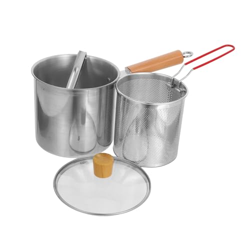 IMIKEYA Frittiertopf: 3-l-fritteuse Mit Korb – Ölfrittiertopf Aus Edelstahl – Frittierbehälter Mit Einem Griff Für Die Küche Zu Hause Und Kleine Haushalte von IMIKEYA
