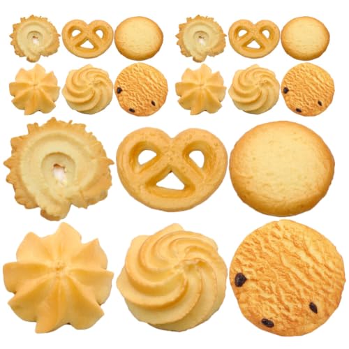 IMIKEYA Gefälschte Kekse 18 Stück Künstliche Kekse Modellsimulation Realistische Dessert- Rollenspiel-Lebensmittelmodell Für Zuhause Küche Dekoration Präsentations-Requisiten von IMIKEYA
