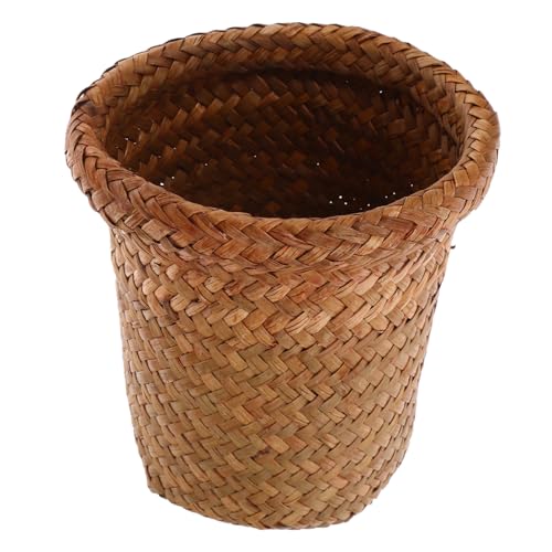 IMIKEYA Geflochtener Seegras Mülleimer Klein Multifunktionaler Desktop Aufbewahrungskorb Stabiler Abfallbehälter Für Büro Bad Wohnzimmer von IMIKEYA