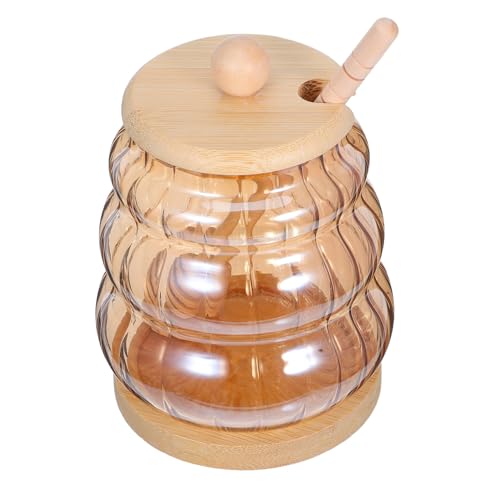 IMIKEYA Glas Honigtopf mit Integriertem Rührstab und Bambusdeckel Schweres Borosilikatglas Honigbehälter Dipper Luftdichter Honigspender für Küche Kaffee Marmelade Sirup IMIKEYA Glas Honigtopf mit Integriertem Rührstab und Bambusdeckel Schweres Borosilikatglas Honigbehälter Dipper Luftdichter Honigspender für Küche Kaffee Marmelade Sirup von IMIKEYA
