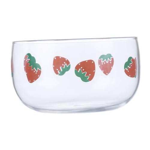 IMIKEYA Glas Obstschale mit Erdbeerdesign Mikrowellengeeignete Dekorative Salatschüssel aus Klarem Robustem Glas für Haushalt und Servieren von Dessert Salat und Früchten IMIKEYA Glas Obstschale mit Erdbeerdesign Mikrowellengeeignete Dekorative Salatschüssel aus Klarem Robustem Glas für Haushalt und Servieren von Dessert Salat und Früchten von IMIKEYA