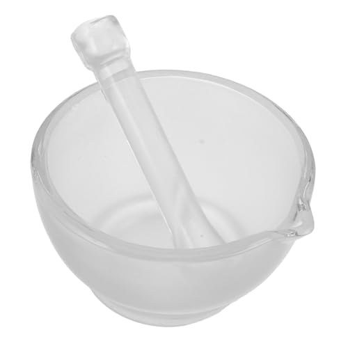 IMIKEYA Glas Schale Labor Stößel aus Glas zum Mahlen und Mischen Leicht zu Reinigen Vielseitig Einsetzbar für Präzises Schleifen und Effizientes Experimentieren im Labor von IMIKEYA