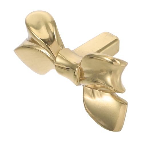 IMIKEYA Goldene Messing Schrankgriffe im Schleifen Design Dekorative Möbelknöpfe für Kommoden und Kleiderschränke Einfache Installation mit Schrauben Langlebig und von IMIKEYA
