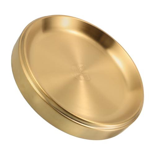 IMIKEYA Grillplatte Grilltablett Grillplatte Große Servierplatte Gegrillte Beilage Grill Vorbereitungs Und Serviertablett Grillplatte Runde Grillplatte Für Den Außenbereich Goldener von IMIKEYA