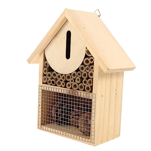 IMIKEYA Hängendes Insektenhotel aus Holz für Wildbienen Holz Bienenhaus mit Haken Gemütlicher Unterschlupf für Insekten im Garten Gartenproduktion Schutz vor Regen IMIKEYA Hängendes Insektenhotel aus Holz für Wildbienen Holz Bienenhaus mit Haken Gemütlicher Unterschlupf für Insekten im Garten Gartenproduktion Schutz vor Regen von IMIKEYA