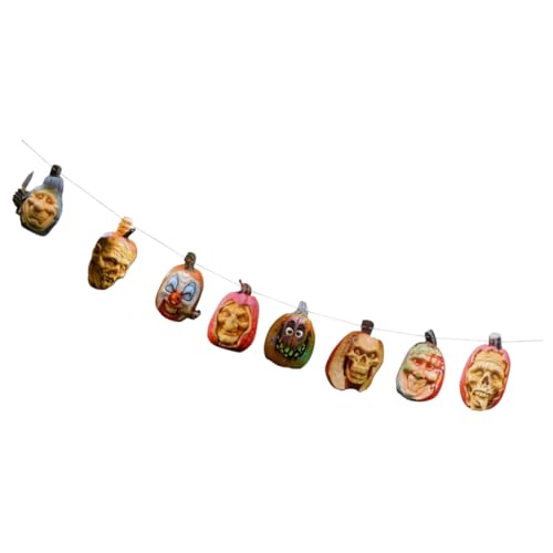 IMIKEYA Halloween Banner Kürbis Girlande Teiliges Gruselige Pumpkin Dekoration für Halloween Party Bar Club Indoor Wand Tür Hängend Einfach zu Lagern und Wiederverwenden von IMIKEYA