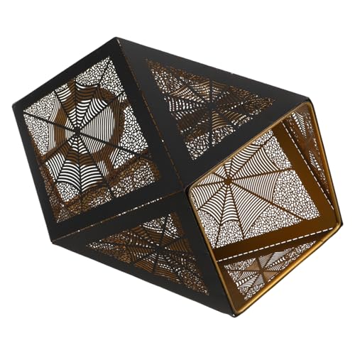 IMIKEYA Halloween Metall Lampenschirm Spinnennetz Design Hohl Lasergravur Eisengestell Lampenschirm Robuster Metallleuchtenhalter Für Pendelleuchten Einfache Montage Vielseitig Kompatibel von IMIKEYA