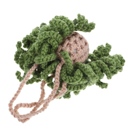 IMIKEYA Handgefertigter Gehäkelter Autoanhänger Potted Pflanze aus Wolle Leicht und Langlebig Stilvolle Innenraumdekoration für Rückspiegel Autodeko von IMIKEYA