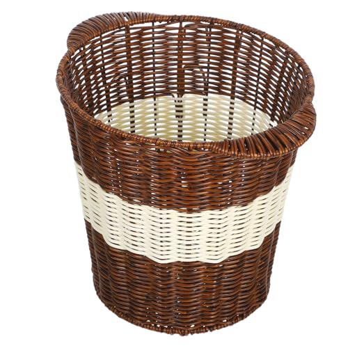 IMIKEYA Handgewebter Abfalleimer Büro Woven Trash Can Imitation Rattan Design Atmungsaktiv Geruchsarm Großes Fassungsvermögen Platzsparend Für Arbeitsplatz Ordnung IMIKEYA Handgewebter Abfalleimer Büro Woven Trash Can Imitation Rattan Design Atmungsaktiv Geruchsarm Großes Fassungsvermögen Platzsparend Für Arbeitsplatz Ordnung von IMIKEYA