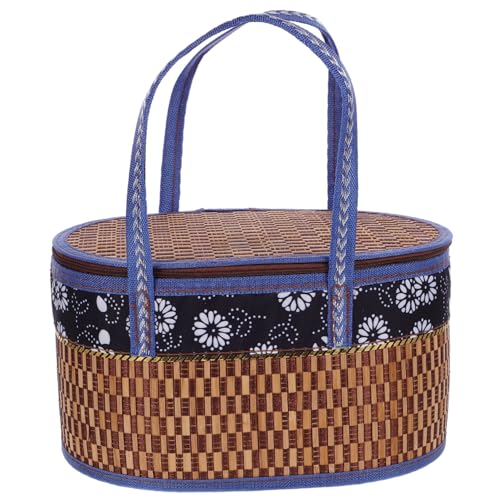 IMIKEYA Gewebter Korb Mit Griff Faltbarer Aufbewahrungskorb Für Picknick Und Geschenke 30x20x16cm Robuste Und Stylische Aufbewahrungslösung Für Haushalt Und Büro Natürliche von IMIKEYA