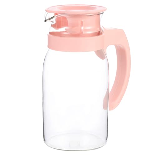 IMIKEYA Hitzebeständiger Glas wasserkrug Mehrzweck karaffe mit Ausgießer Kühlschrankgeeignet Tropfsicher für Haushalt Tee und Getränke von IMIKEYA