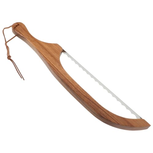 IMIKEYA Holz Brot Säge mit Edelstahlklinge Langlebiges Brotschneidewerkzeug Ergonomischer Griff Rostfrei und Scharf für Backbedarf und Präzises Schneiden von Brot und Kuchen von IMIKEYA