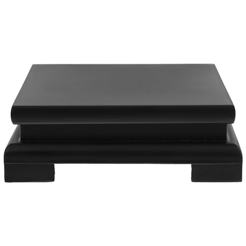 IMIKEYA Holzsockel Schwarz 15x5 cm quadratisch Massivholz Sockel Bonsai Holzsockel Display Ständer Sockel für Skulpturen, Pflanzentopf, Edelstein, Fischtank von IMIKEYA